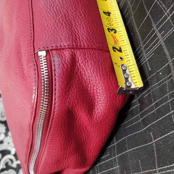 Michael Kors Red Leather Essex Hobo Shoulder Crossbody Bag - Picture 7 of 12